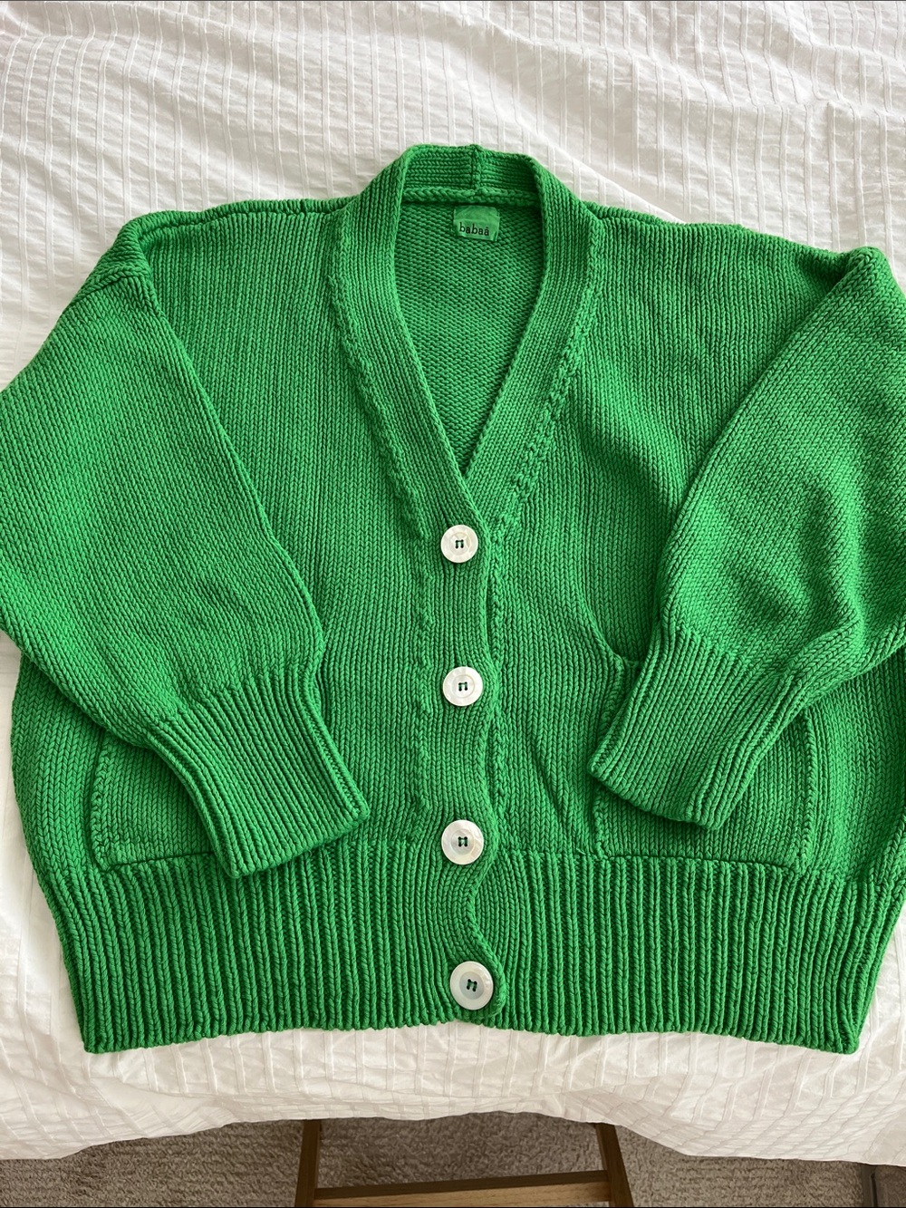 Babaa Cardigan no 16 in Wild Fern